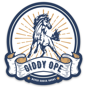 "Giddy Ope Horse" Weatherproof Vinyl Sticker