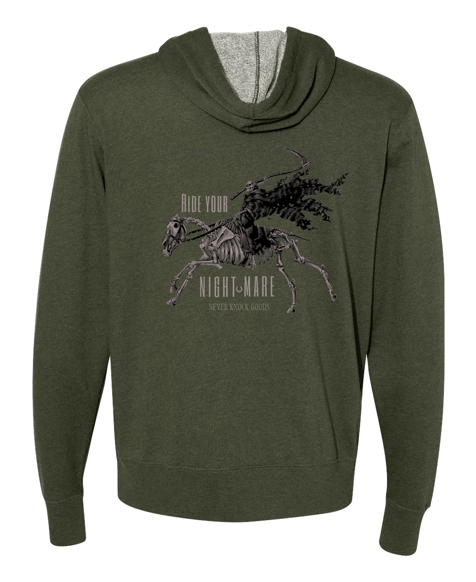 Night Mare Zip-Up - Army Green – Never Knock Goods