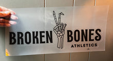 Load image into Gallery viewer, LARGE 14.5&quot; Broken Bones Weatherproof Trailer/Window Vinyl Decal - Black and White