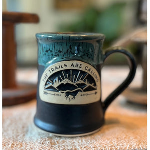 Handmade, Slip Cast 12oz "Trails are Calling" Mug