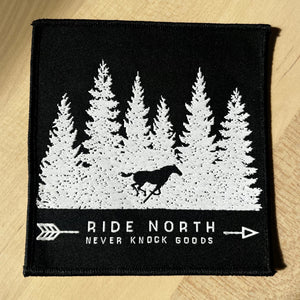 Large Sew-On Woven "Ride North" Cloth Patch