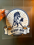 LARGE 12" Giddy Ope Horse Weatherproof Vinyl Trailer Decal